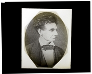 Abraham Lincoln Magic Lantern Slide -- The ''Tousled Hair'' Photo